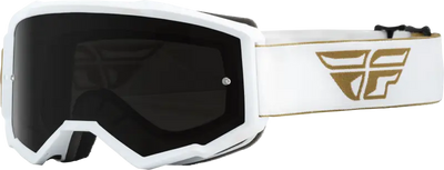 37-51723 Fly Racing Youth Zone Goggle Gold/White W/ Dark Smoke/Smoke Lens - Eyewear
