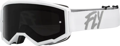 37-51726 Fly Racing Youth Zone Goggle White W/ Dark Smoke/Smoke Lens - Eyewear