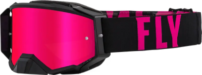 37-51901 Fly Racing Zone Pro Goggle Black/Pink W/ Pink Mirror/Smoke Lens - RV and Auto Parts