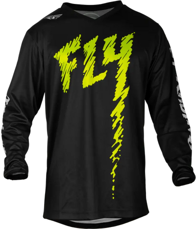377-224YM Youth F 16 Jersey Black/Neon Green/Light Grey Ym - RV and Auto Parts