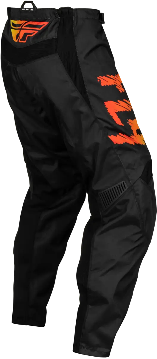 Black/Yellow/Orange F 16 Youth Pants with ergonomic knee design, multi-directional stretch ribbing, and soft-flex protective rubber details, ideal for off-road adventures, Powersports, Pants, AVADA - Best Sellers