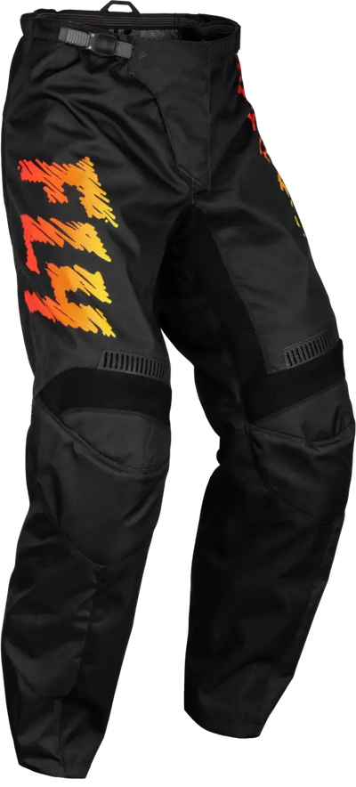 377-23126 Youth F 16 Pants Black/Yellow/Orange Sz 26 - RV and Auto Parts