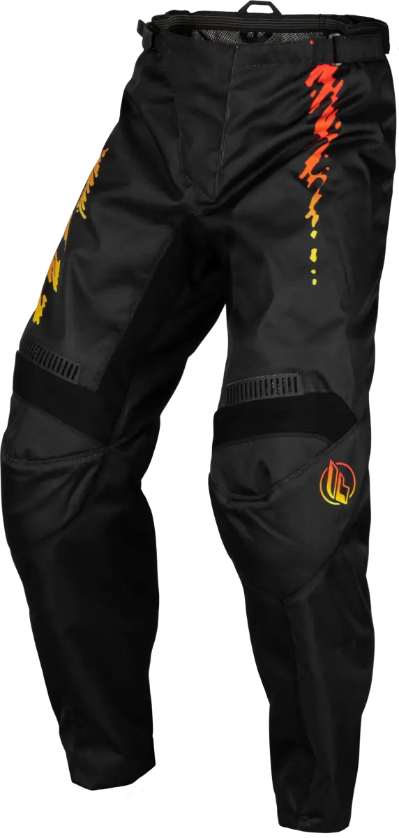 377-23126 Youth F 16 Pants Black/Yellow/Orange Sz 26 - RV and Auto Parts