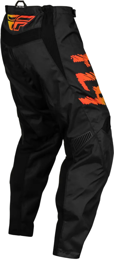 377-23126 Youth F 16 Pants Black/Yellow/Orange Sz 26 - RV and Auto Parts
