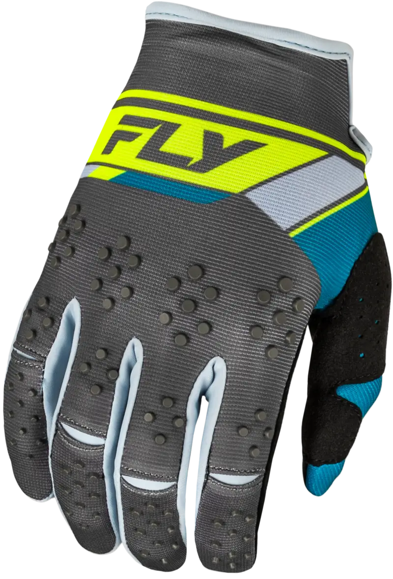 377-411YS Youth Kinetic Prix Gloves Charcoal/Hi Vis Ys