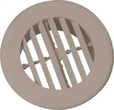 4-foot beige heat vent by D&W Inc. showing round design with slatted grille for efficient airflow distribution