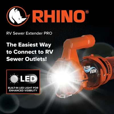 39570 Camco Rhino RV Sewer Hose Extender PRO - 5 Inch Clarity - Connector