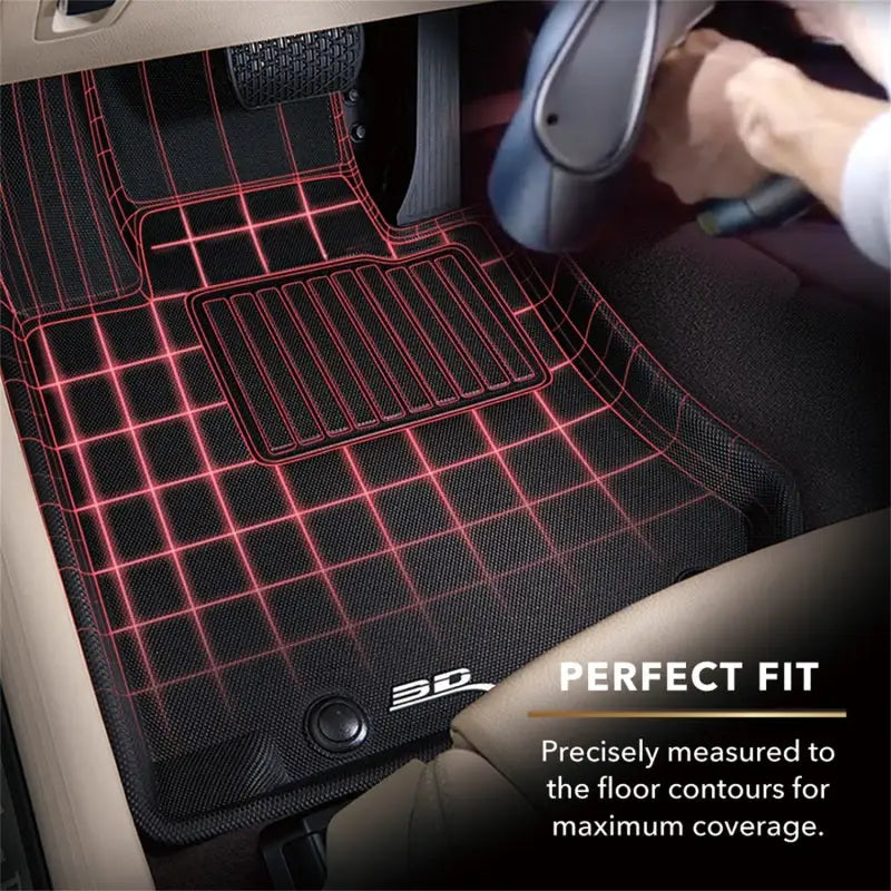3D MAXpider 2007-2014 Chevrolet/GMC Suburban/Tahoe/Yukon Kagu 2nd Row Floormats - Black - L1CH05421509