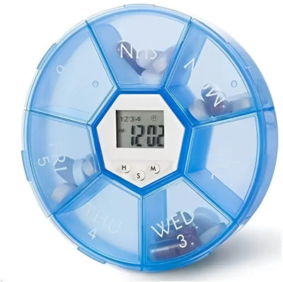 Blue circular pill organizer with digital timer from Maxway T3 Series Bracket Kit