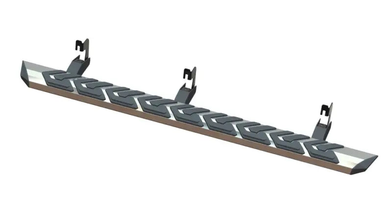 Maxway T3 Series Running Board with black diamond chrome step rail and silver clips