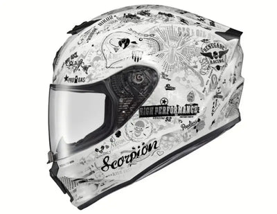 42-2215 Scorpion Exo Exo-R420 Full-Face Helmet Shake Ii White Lg - RV and Auto Parts