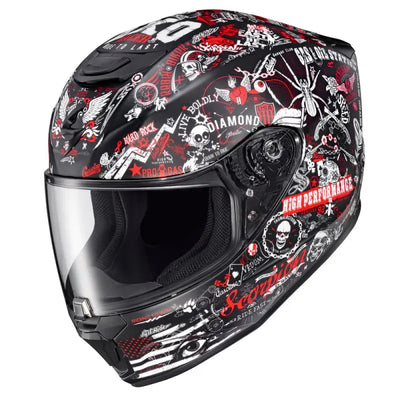 42-2224 Scorpion Exo Exo-R420 Full-Face Helmet Shake Ii Black/White Md - Helmets