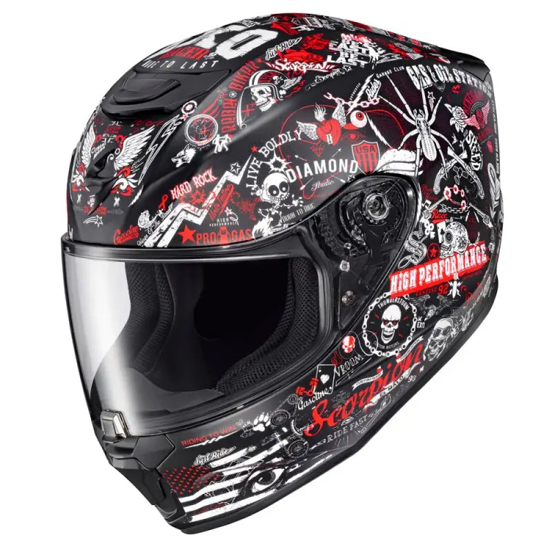 42-2224 Scorpion Exo Exo-R420 Full-Face Helmet Shake Ii Black/White Md - Helmets