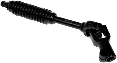 Black steering shaft with universal joints from the 425-470 Dorman steering shaft assembly
