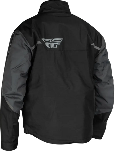 Black and gray Outpost Jacket showing rugged winter style Perfect for cold weather