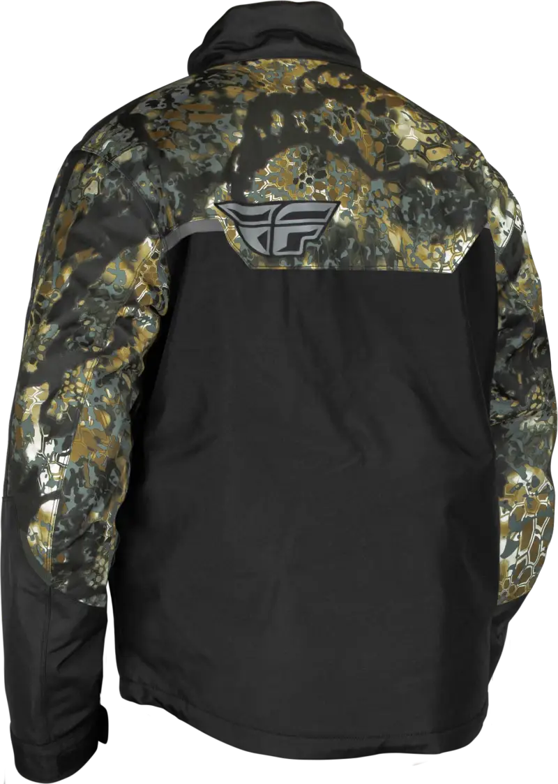 Camouflage and black Outpost Jacket Obskura Skyfall Sm for outdoor adventure style
