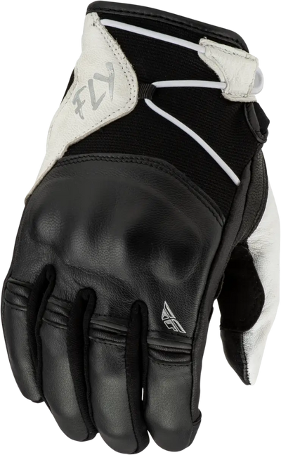 Women’s Venus glove 476-6125L Black/White fly racing leather glove