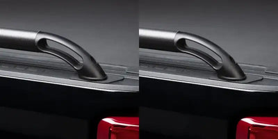 Black nylon boss locker side rails for truck bed, part of Putco Black Nylon series