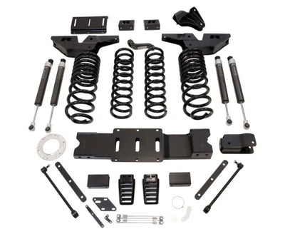 Black truck suspension lift kit with Falcon shocks for a 6-inch lift upgrade