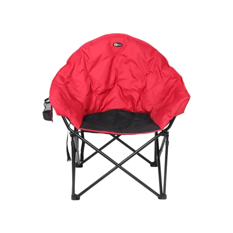 49579H Faulkner Big Dog Bucket Chair in Burgundy/Black with sturdy build and spacious seating for outdoor comfort.