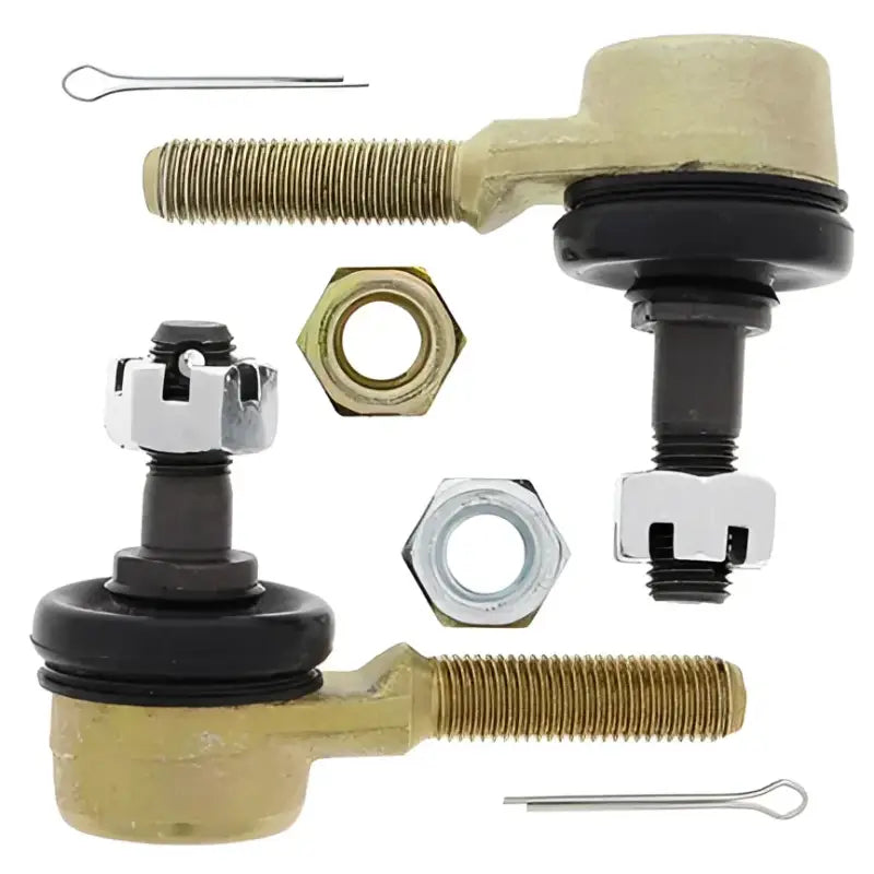 Tie rod ends with hardware.