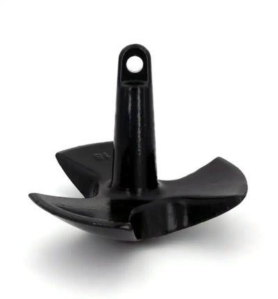 Black 512-E-UPC Greenfield 12 Lb. River Anchor - front view showing blade and shank design.