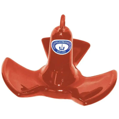 Red-painted boat anchor for Greenfield River, perfect Greenfield River anchor choice