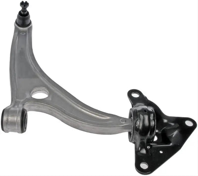 Silver and black Dorman control arm for car suspension replacement