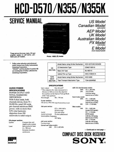 Stereo system service manual for 531-AW Digital Antn 4 Am Fm Antenna White