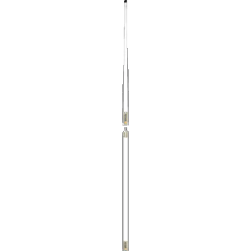 White fluorescent light bulb next to 532-VW-S Digital VHF Antenna for digital TV signal