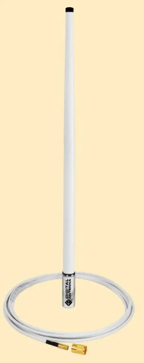 White VHF marine antenna with coiled cable for 532-VW-S Digital VHF Antn setup