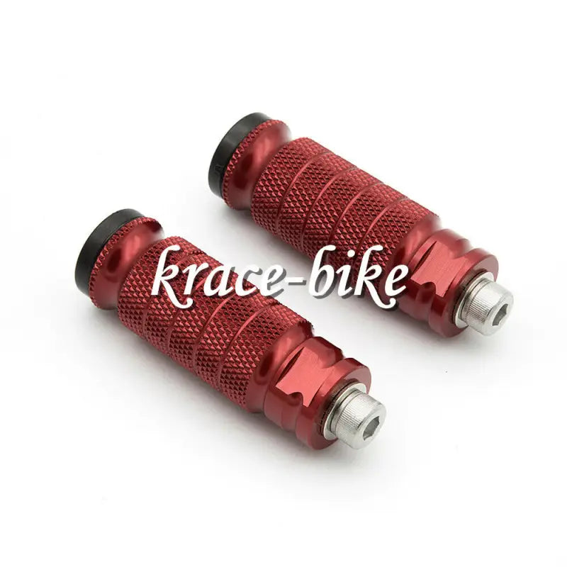Red knurled motorcycle foot pegs for Speedfx Dbl Brd SS Racing Hose 5320820