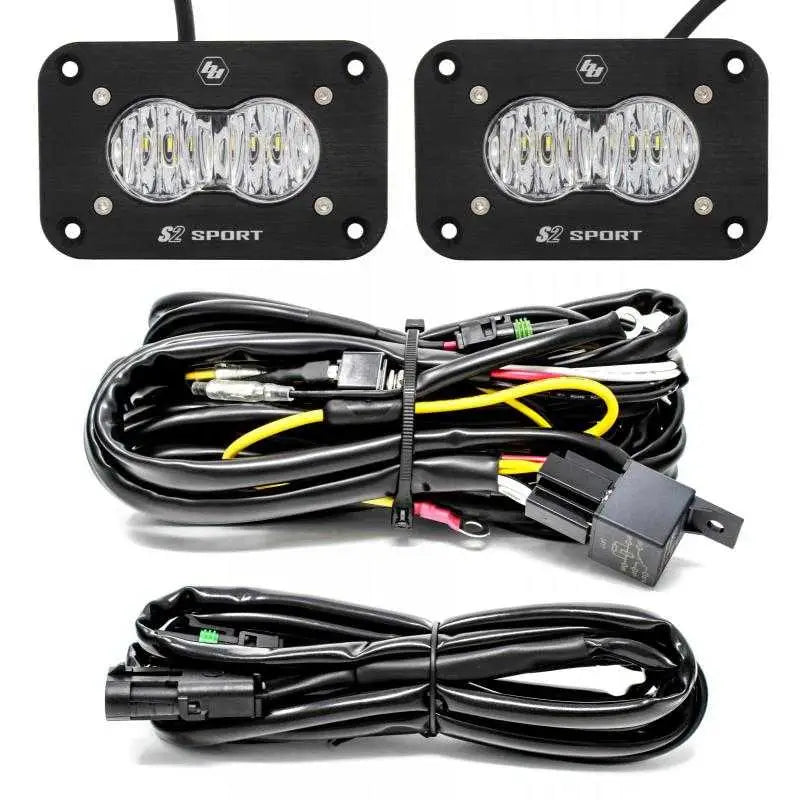 Baja Designs 547807 Baja Designs S2 Sport Flush Mount Wide Cornering Pattern LED Work Light Clear Lens Kit