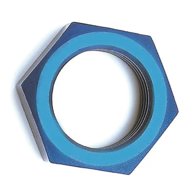 Blue nylon lock nut for Speedfx -10AN bulkhead fitting, durable bulkhead nut