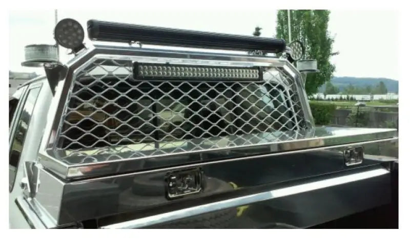 Protech Cabrack Silv1500 mesh bed cover with black netting and chrome accents