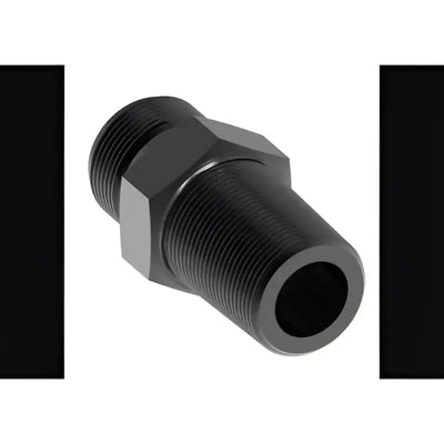 Black threaded metal adapter for -6AN hard tube fitting in Speedfx product lineup