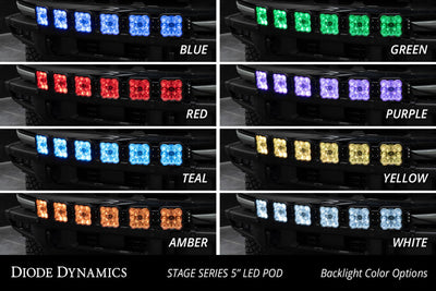 Diode Dynamics Bronco SS5 6-Pod CrossLink Grille Lightbar Kit Sport - White Combo - DD7235