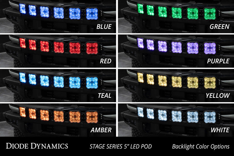 Diode Dynamics Bronco SS5 6-Pod CrossLink Grille Lightbar Kit Sport - White Combo - DD7235