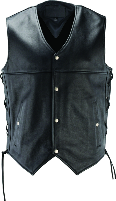 River Road Old Skool Leather Vest Black - Large - 094433
