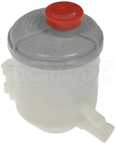 White Dorman steering reservoir with gray cap and red knob for Dorman steering systems