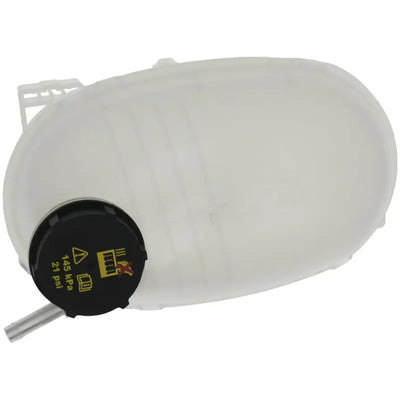 White plastic Dorman coolant reservoir with black cap for Dorman coolant systems