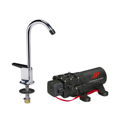 61123 Johnson Pump Faucet/1.1Gph Combo 12V - Boat Washdown