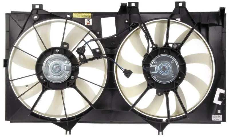 620-594 Dorman dual fan assembly showing durable dual fan assembly for radiator cooling