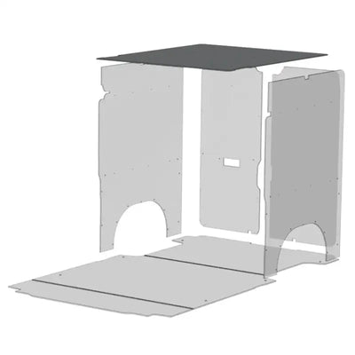 Exploded view of Legend Fleet Duratherm Ceiling liner inside van interior paneling