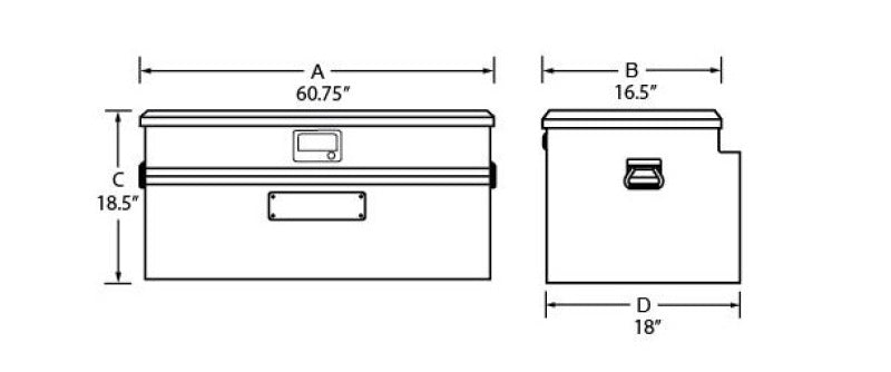 Tradesman Aluminum Flush Mount Truck Tool Box Full/Slim Line (60in.) - Black - 79460SL