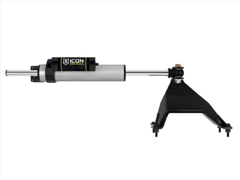 Silver and black Centerline Stabili steering stabilizer with 5-inch piston for better driving experience