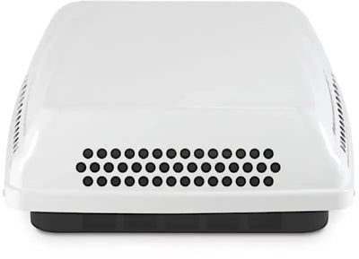 White portable Dometic Penguin air conditioner unit with perforated vent for ccc2 410a