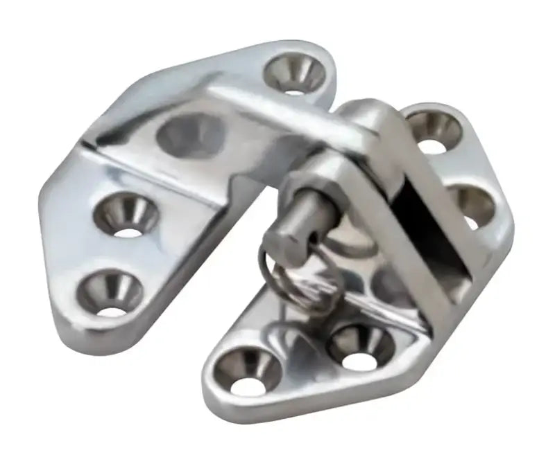 Shiny metal marine hinge-hatch with pin and powder coat finish from Attwood Marine