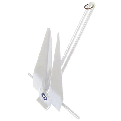 White boat anchor on 669-11-W Greenfield fluke slip ring for marine use