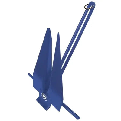 Blue boat anchor with 669-6-R Greenfield Fluke Slip Ring Fluke Slip for sailing